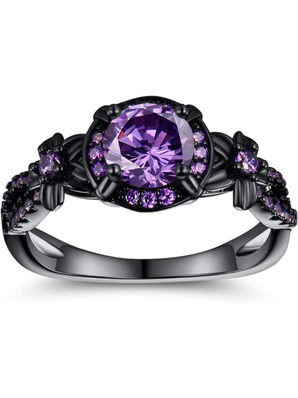 Stunning Eternity Ring for Women - 18K Black Gold, Opal & Mystic Topaz Wedding